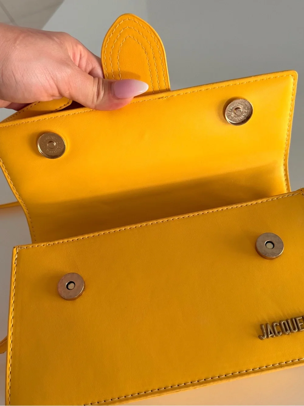 Jacquemus Yellow Leather Satchel Bag